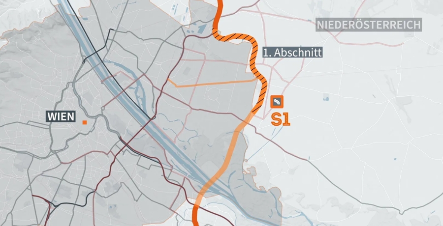 die geplante S1-Trasse
