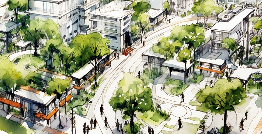 Grüne Stadt der Zukunft