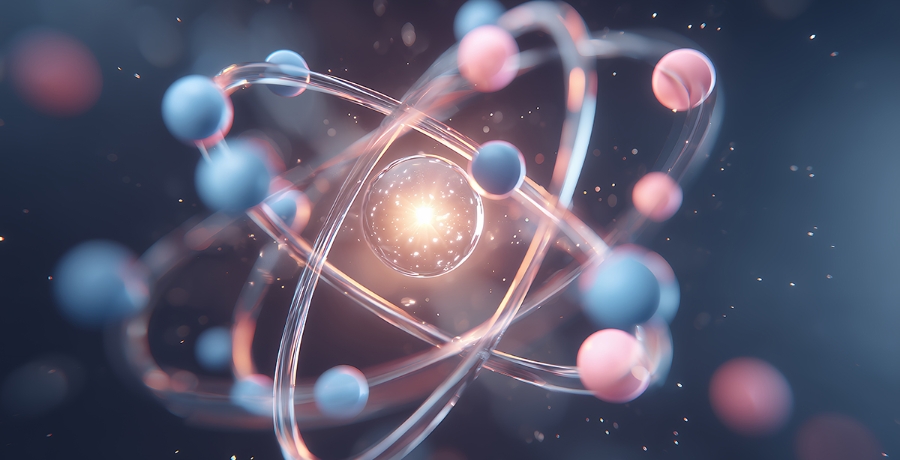 Zeichnung eines Atoms