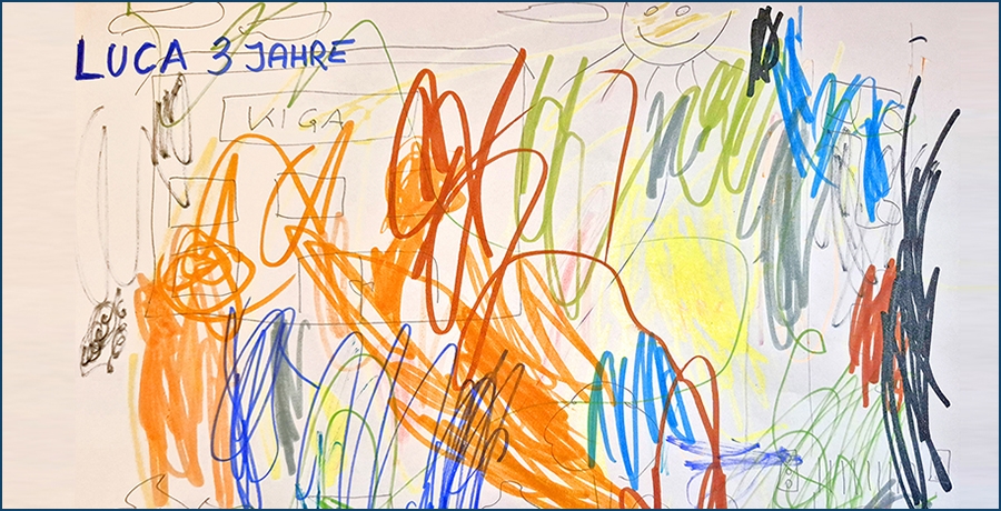 Zeichnung von Luca, 3 Jahre