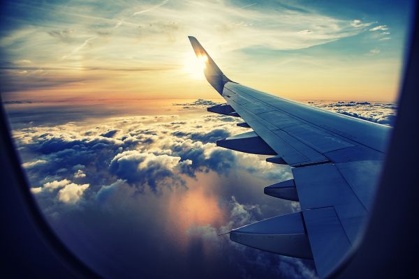 from inside an airplane