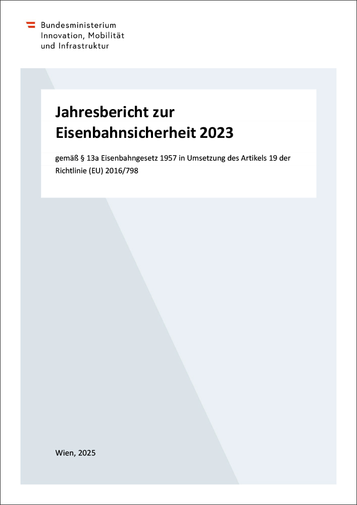 Titelbild "Jahresbericht zur Eisenbahnsicherheit 2023"