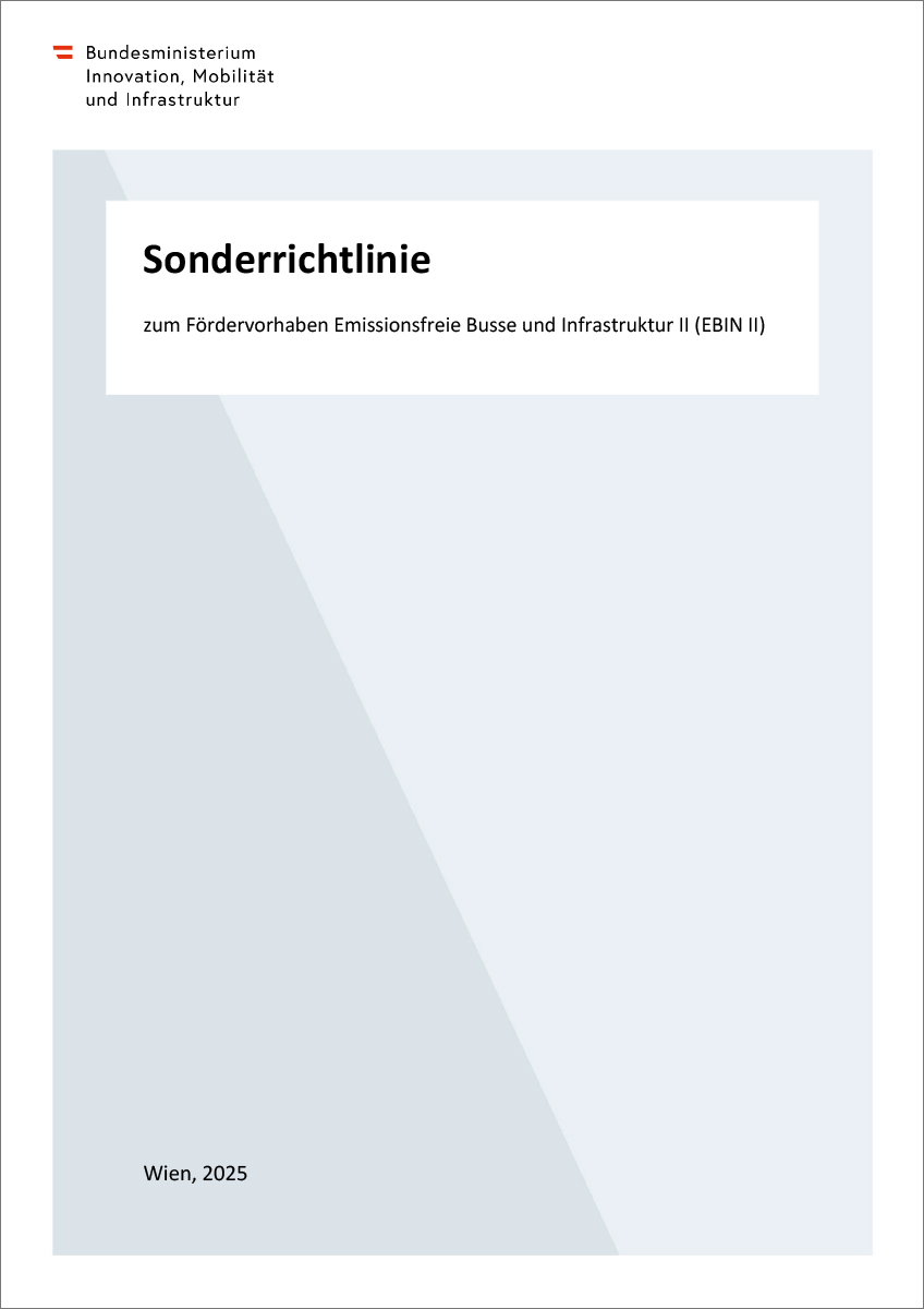 Titelblatt "Sonderrichtlinie EBIN II"
