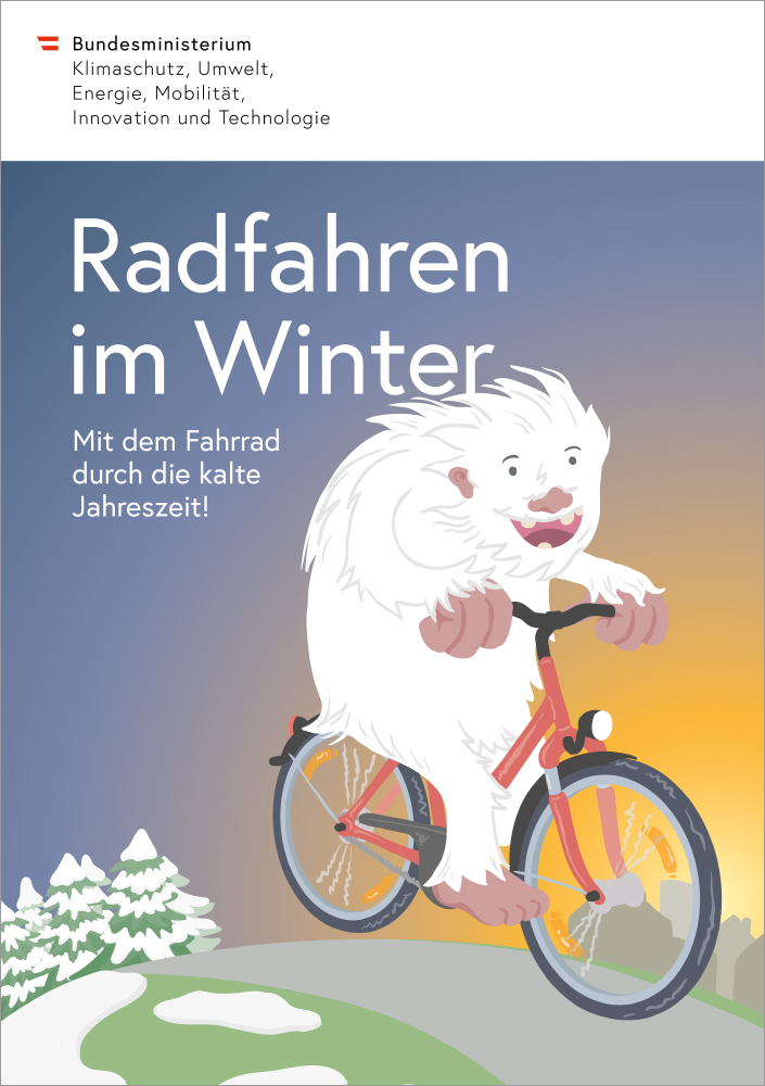 Titelblatt der Broschüre "Radfahren im Winter"