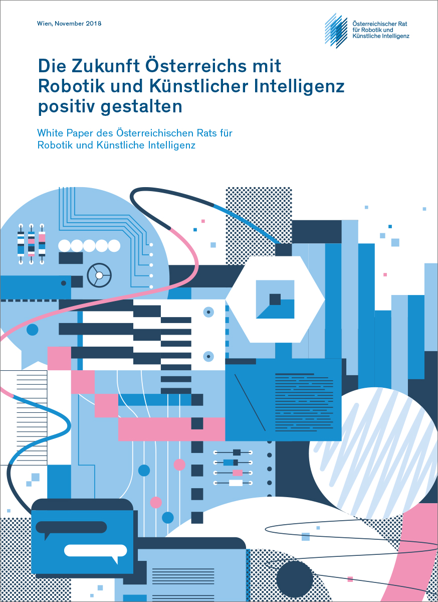 Titelblatt "Die Zukunft Österreichs mit Robotik und Künstlicher Intelligenz positiv gestalten"