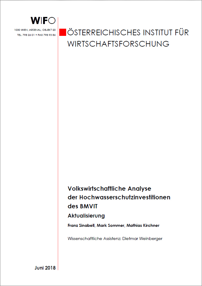 Titelblatt der Publikation "volkswirtschaftliche Analyse der Hochwasserschutzinvestitionen"