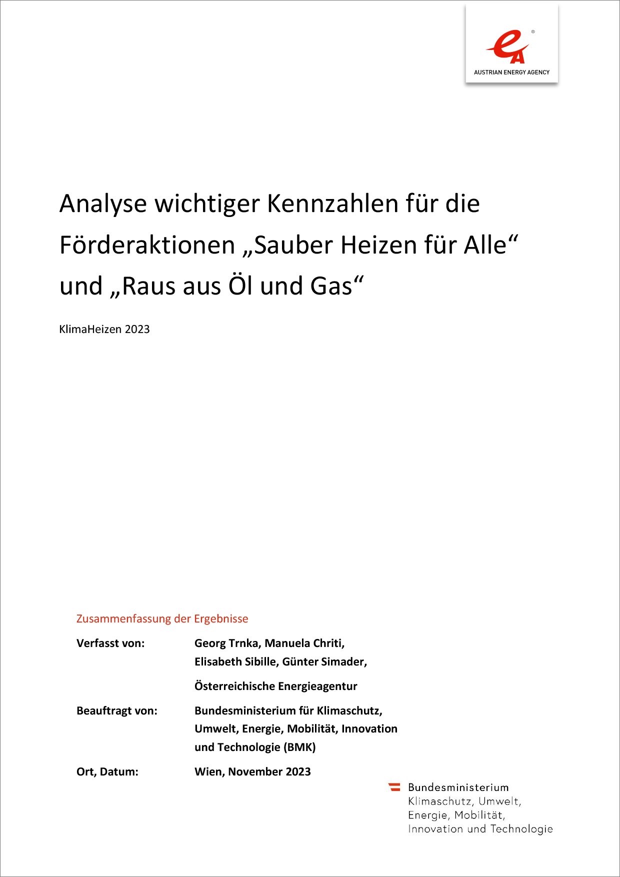 Titelblatt der Analyse