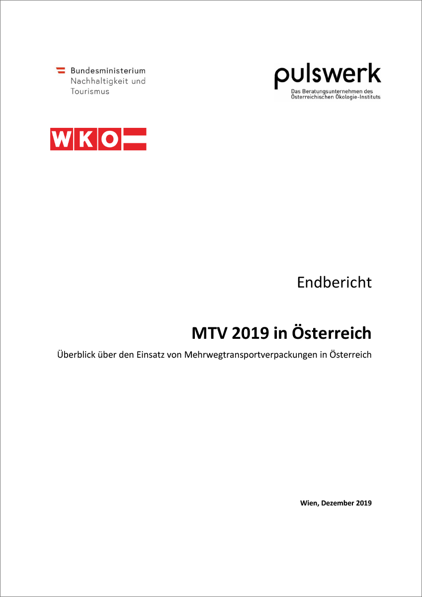 Titelblatt zur Studie "Mehrwegtransportverpackungen 2019"