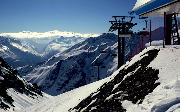 View from the upper station in winter