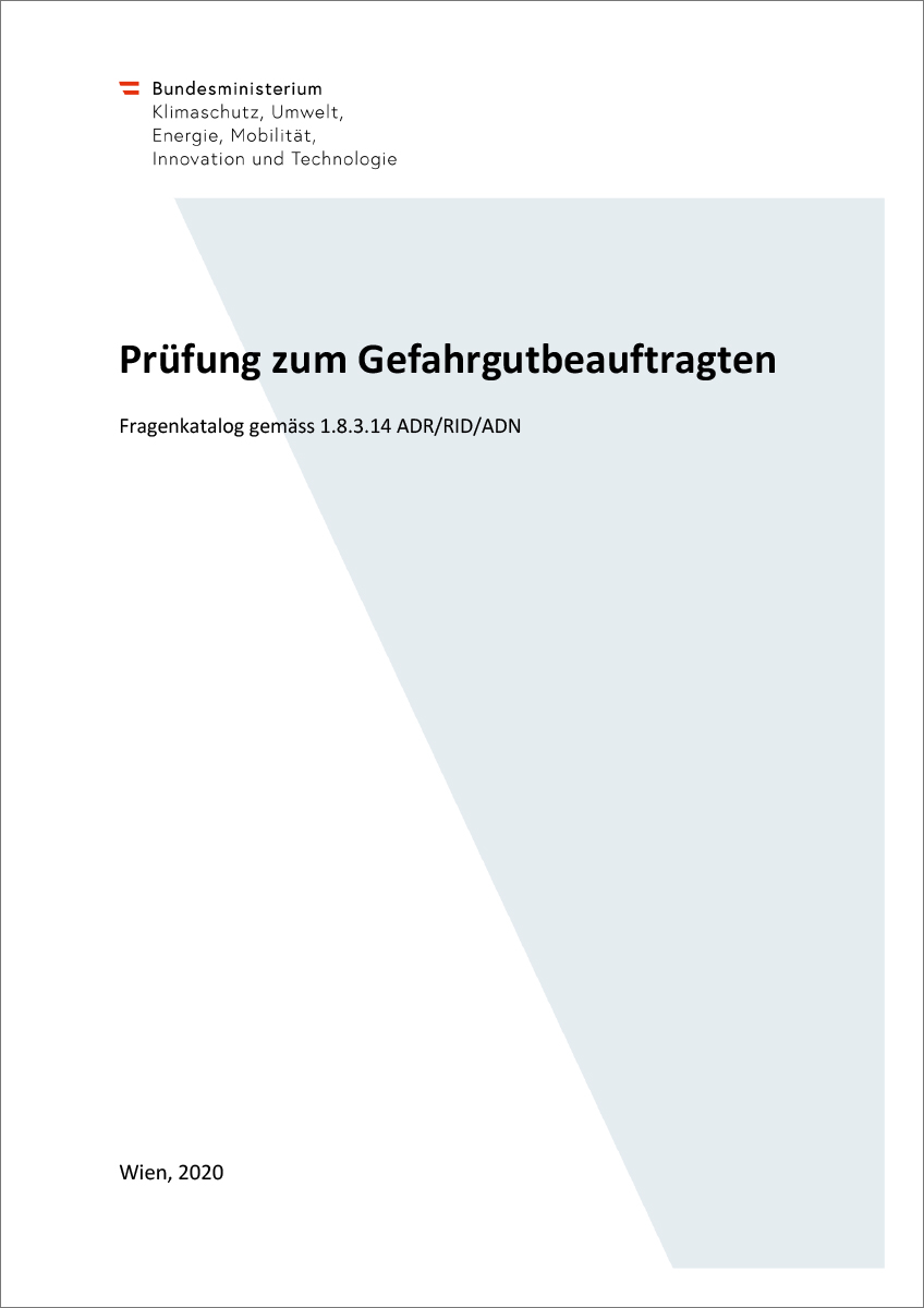 Titelblatt "Prüfung zum Gefahrgutbeauftragten"