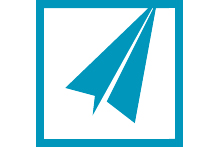 Symbol: Papierflieger mit Rahmen
