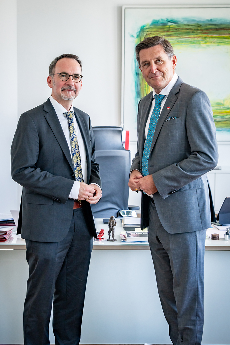 Patentamts-Präsident Stefan Harasek und Bundesminister Peter Hanke