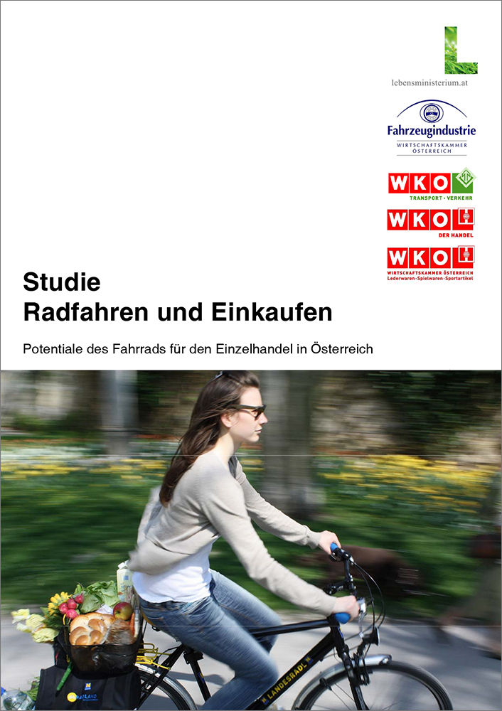 Titelblatt der Studie "Radfahren und Einkaufen"
