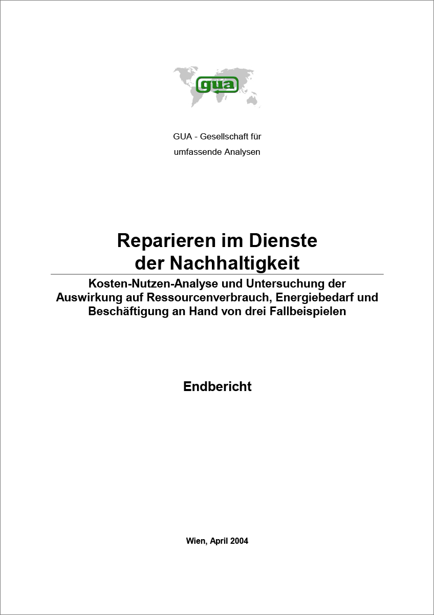 Titelblatt "Reparieren im Dienste der Nachhaltigkeit"