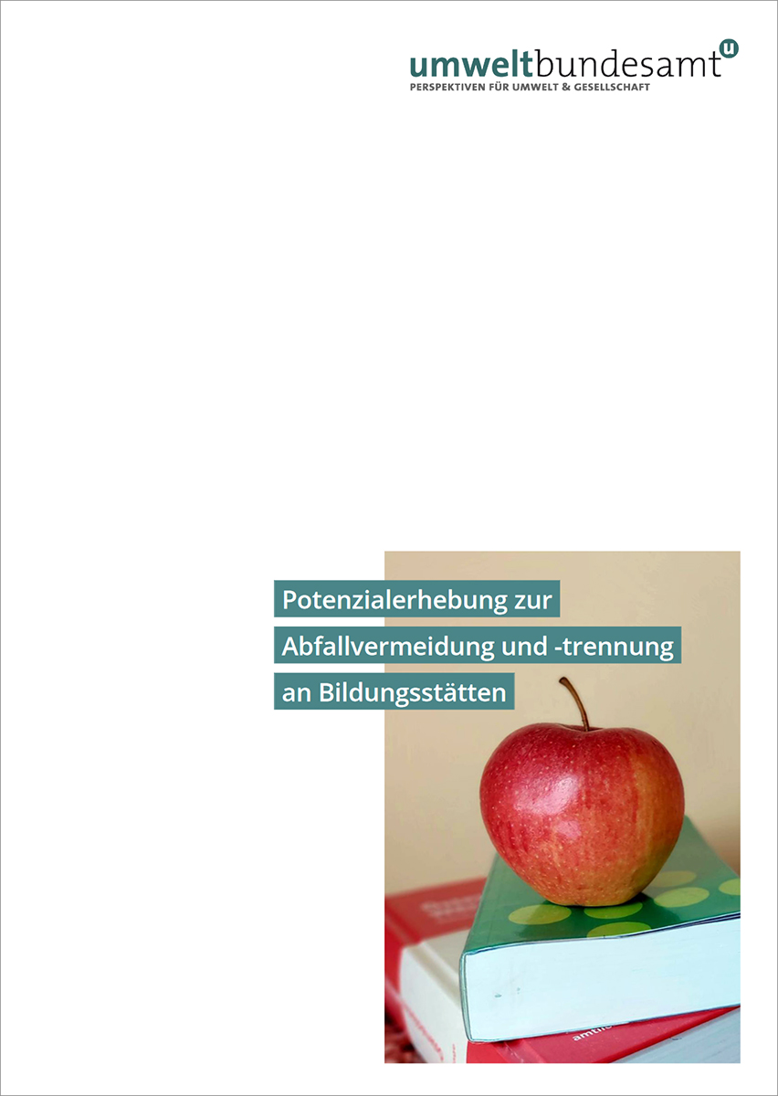 Titelblatt "Potenzialerhebung zur Abfallvermeidung und -trennung an Bildungsstätten"