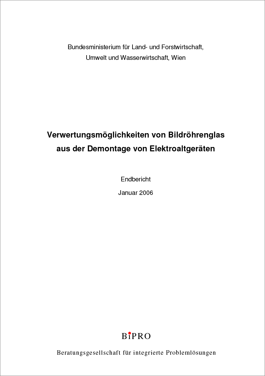 Titelbild "Verwertung von Bildröhren"