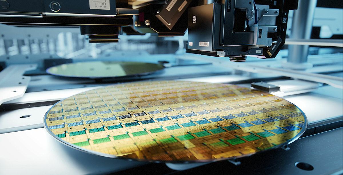 Close-up eines Silizium-Wafers