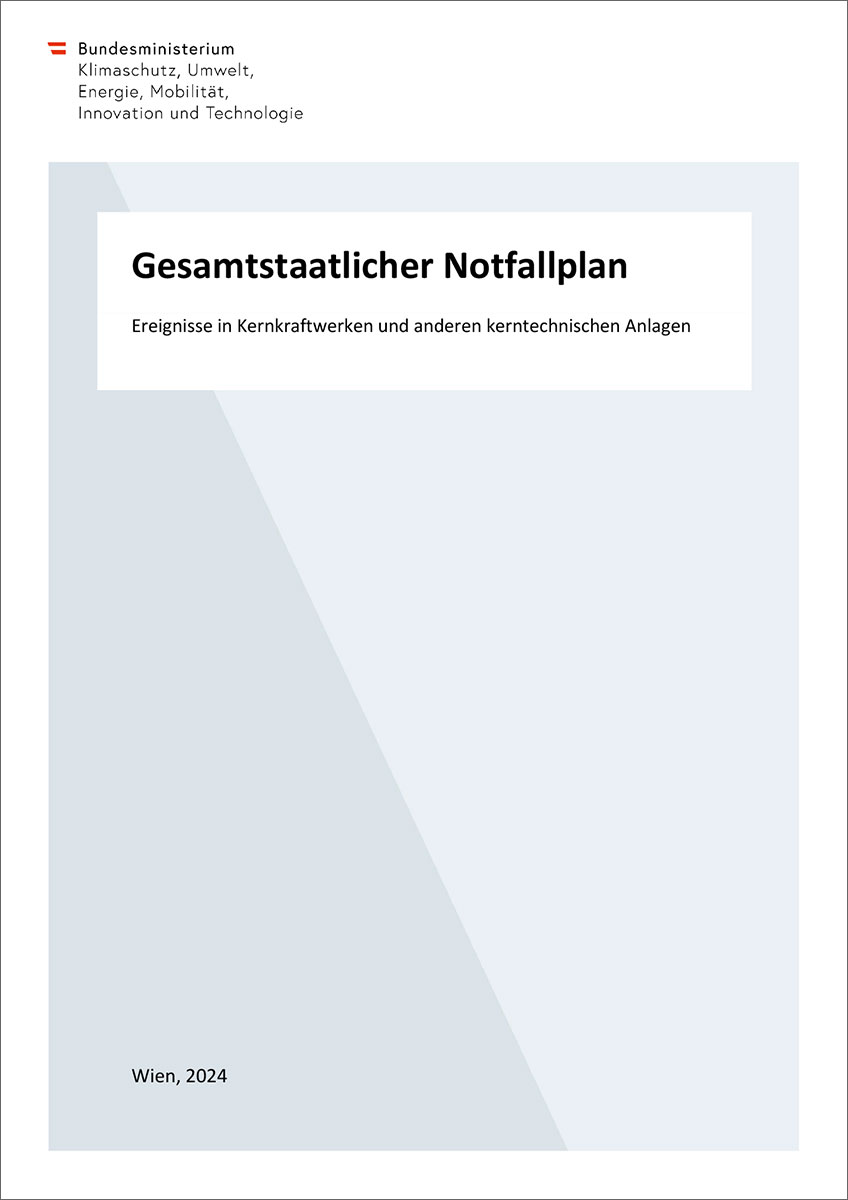 Titelblatt "Gesamtstaatlicher Notfallplan"