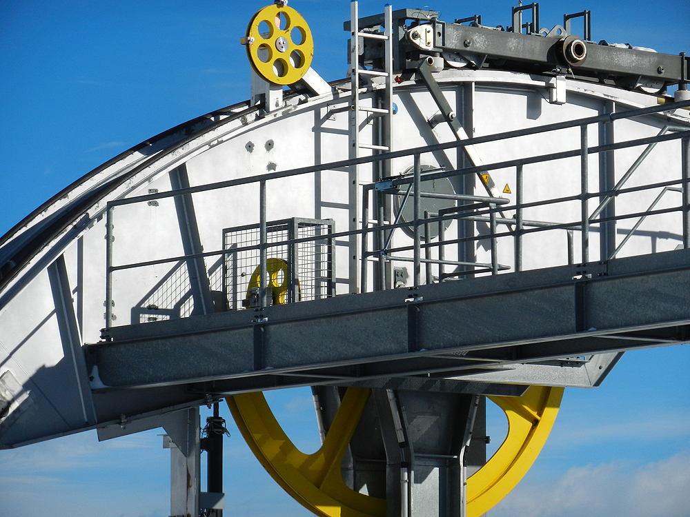 Seilbahnträger auf der Bergstation