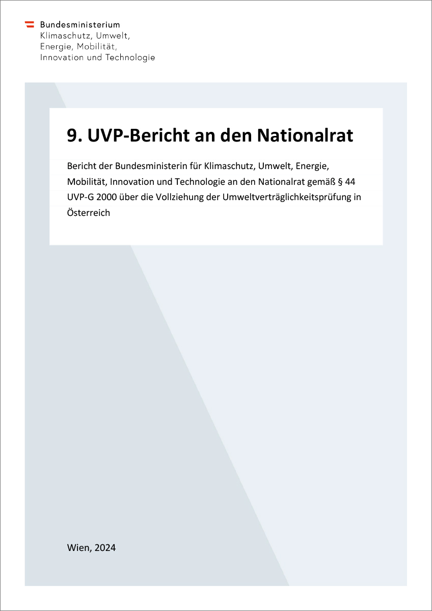 Titelbild "9. UVP-Bericht an den Nationalrat"